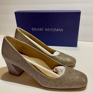 Stuart Weitzman | Gold block heels